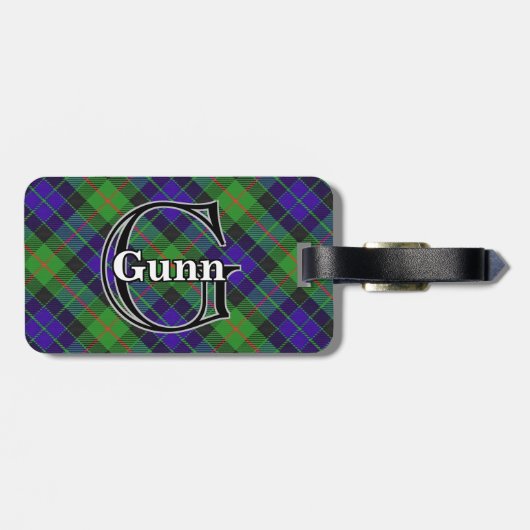 Epic Scotland Clan Gunn Tartan Gepäckanhänger (Rückseite horizontal)