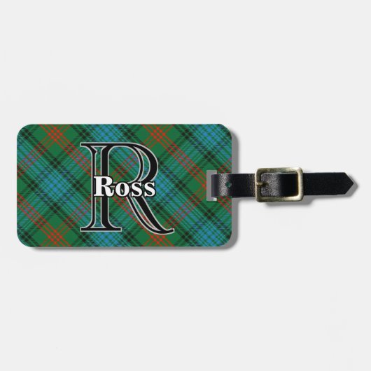 Epic Scotland Clan Ross Tartan Customize Gepäckanhänger (Vorderseite horizontal)