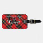 Epic Scotland Clan Wallace Red and Black Tartan Gepäckanhänger (Vorderseite horizontal)