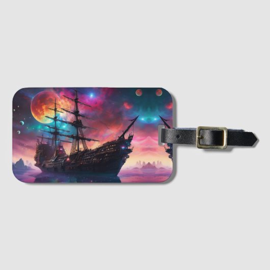 Epic Segelschiff Skies and Planets Gepäckanhänger (Vorderseite (Horizontal))