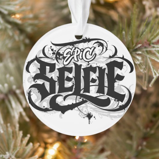 Epic Selfie Briefe Tattoo Weihnachtsschmuck Ornament (Baum)