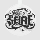 Epic Selfie Briefe Tattoo Weihnachtsschmuck Ornament (Vorderseite)