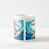 Epic Senior Surfer Riding Waves mit Style Kaffeetasse (Mittel)