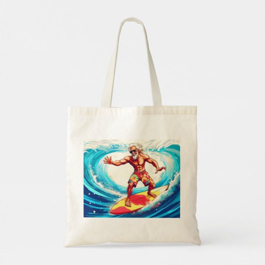 Epic Senior Surfer Riding Waves mit Style Tragetasche (Rückseite)