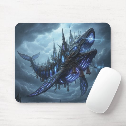 Epic Sky Leviathan Mousepad A Steampunk Art Piece (Mit Mouse)