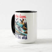 Epic Snowboarding Adventure Wildlife Scene Tasse (Vorderseite Links)