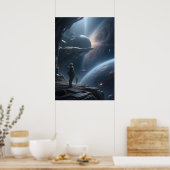 Epic Spacewalk View of Galaxy from Starship Poster (Küche)