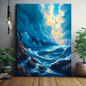 Epic Storm Seascape Wall Art Leinwanddruck