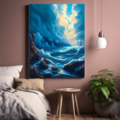 Epic Storm Seascape Wall Art Leinwanddruck