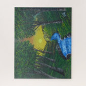 Epic Sunset Forest Stream Einzigartige Landschaft Puzzle (Vertikal)