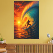 Epic Sunset Surf Wave - Ocean Leinwand Mauer (Insitu (Wohnzimmer))