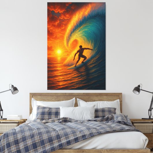 Epic Sunset Surf Wave - Ocean Leinwand Mauer (Insitu (Schlafzimmer))