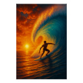 Epic Sunset Wave Surfer - Ocean Art Poster (Vorderseite)