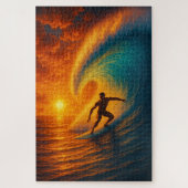 Epic Sunset Wave Surfer - Ocean Jigsaw Puzzle (Vertikal)