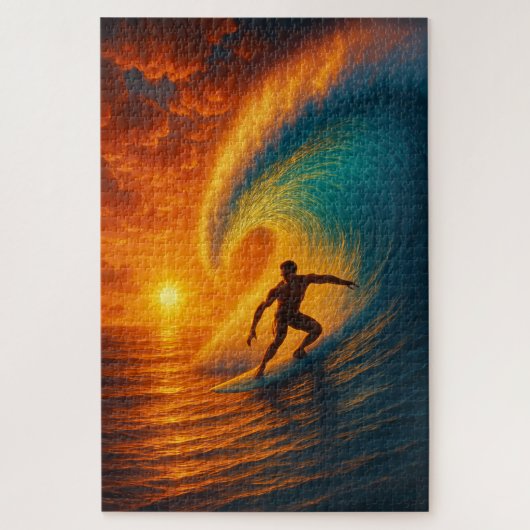 Epic Sunset Wave Surfer - Ocean Jigsaw Puzzle (Vertikal)