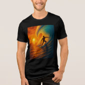 Epic Sunset Wave Surfer - Ocean Tri Blend Shirt (Vorderseite)