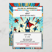 Epic Superhero Geburtstagsparty Einladung (Vorne/Hinten)