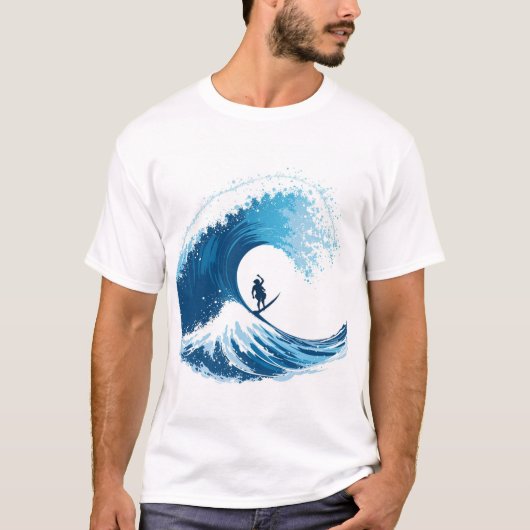 Epic Surfer Riesenozeanwelle - Minimalistisch T-Shirt (Vorderseite)