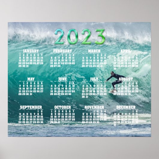 Epic Surfwelle 2023 Kalender Poster (Vorne)