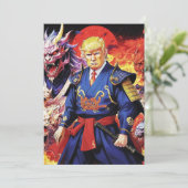Epic Trump Samurai Anime Einladung (Stehend Vorderseite)