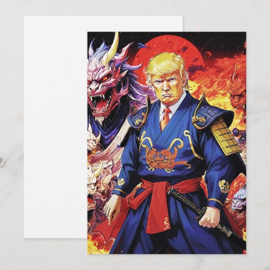 Epic Trump Samurai Anime Einladung (Vorne/Hinten)