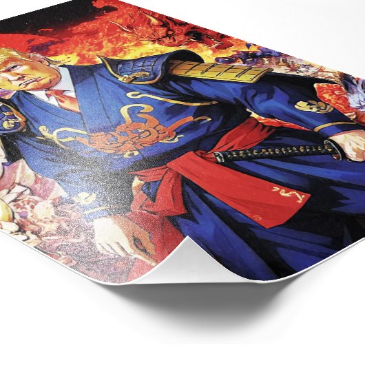 Epic Trump Samurai Anime Fotodruck (Ecke)