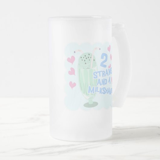 Epic Two Straws Milkshake Funny Ice Motto Mattglas Bierglas (VorderseiteRechts)