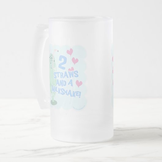 Epic Two Straws Milkshake Funny Ice Motto Mattglas Bierglas (Vorderseite Links)