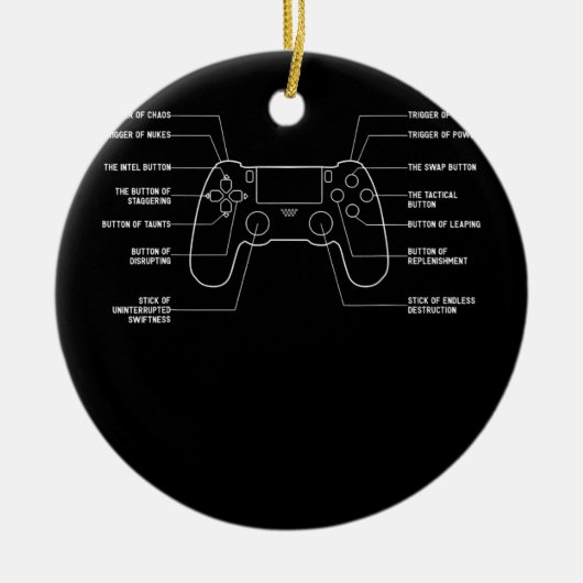 Epic Video Game Controller Settings Funny Gaming Keramik Ornament (Vorne)