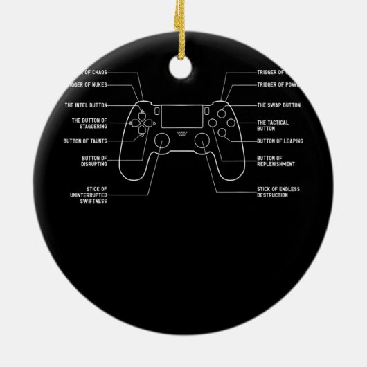 Epic Video Game Controller Settings Funny Gaming Keramik Ornament (Hinten)
