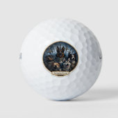 Epic warrior dogs mediaeval armour custom golf golfball (Vorderseite)