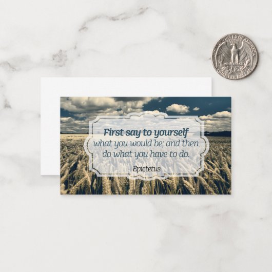 Epictetus "Do it" Inspirationsquelle Mitteilungskarte (Vorderseite/Rückseite Beispiel)