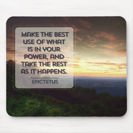 Epictetus Inspiration Zitat "Beste Verwendung" Mousepad (Vorne)