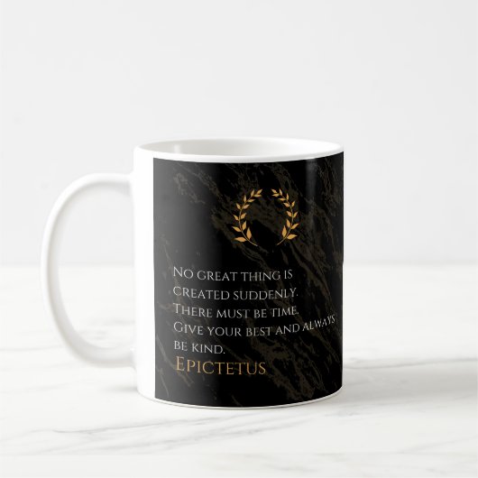 Epictetus Rezept für Gräueltaten Kaffeetasse (Links)
