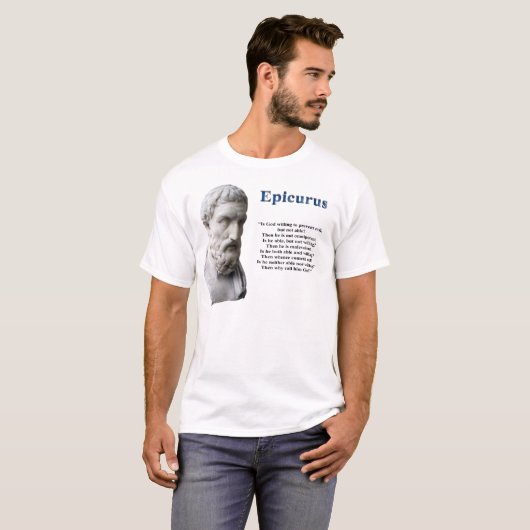 Epicurus - Atheismus T-Shirt (Vorne ganz)