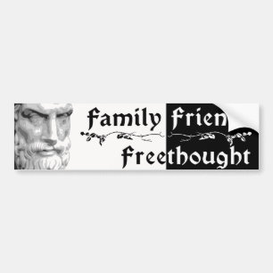 Epicurus: Familien-Freunde Freethought Autoaufkleber