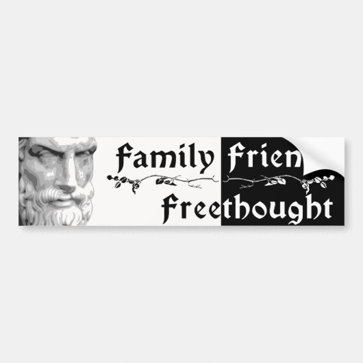 Epicurus: Familien-Freunde Freethought Autoaufkleber (Vorne)