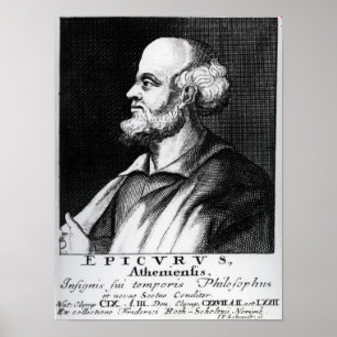 Epicurus, graviert von Johann Fredrich Schmidt Poster