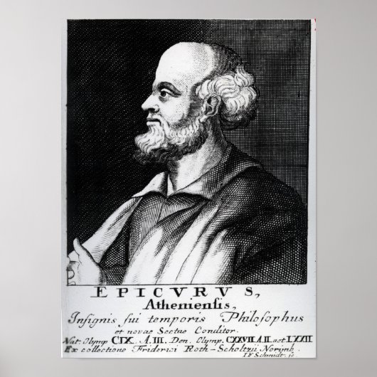 Epicurus, graviert von Johann Fredrich Schmidt Poster (Vorne)
