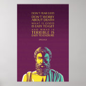 Epicurus Zitat: Fürchte Gott nicht Poster (Vorne)