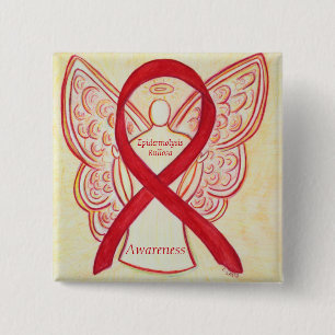 Epidermolysis Bullosse Awareness Ribbon Angel Butt Button