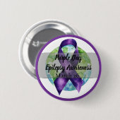 Epilepsie am lila Tag Sensibilisierungs-März 26 Button (Vorne & Hinten)