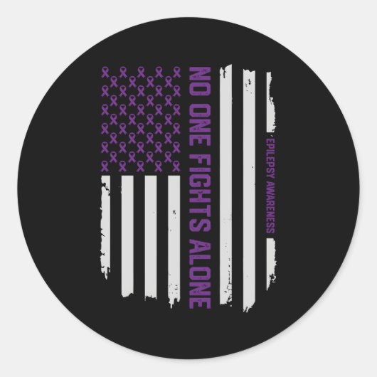 Epilepsie Awareness American Flag Epilepsy Runder Aufkleber (Vorderseite)