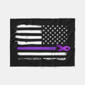 Epilepsie Awareness American Flag Lila Day Ribbon Fleecedecke (Vorderseite (Horizontal))