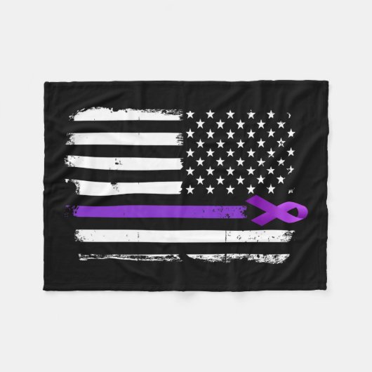 Epilepsie Awareness American Flag Lila Day Ribbon Fleecedecke (Vorderseite (Horizontal))