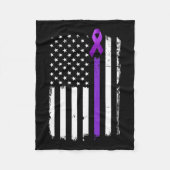 Epilepsie Awareness American Flag Lila Day Ribbon Fleecedecke (Vorderseite)