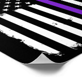 Epilepsie Awareness American Flag Lila Day Ribbon Poster (Ecke)