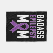 Epilepsie Awareness Bad Epilepsy Mama Lila Ribbon Fleecedecke (Vorderseite (Horizontal))