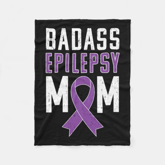 Epilepsie Awareness Bad Epilepsy Mama Lila Ribbon Fleecedecke (Vorderseite)
