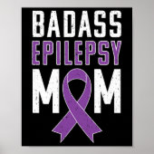 Epilepsie Awareness Bad Epilepsy Mama Lila Ribbon Poster (Vorne)
